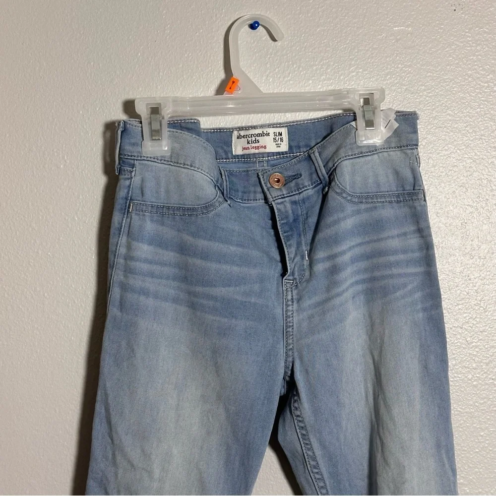 Abercrombie Kids Girl Denim Blue Jean‎ Leggings size 15/16 Slim